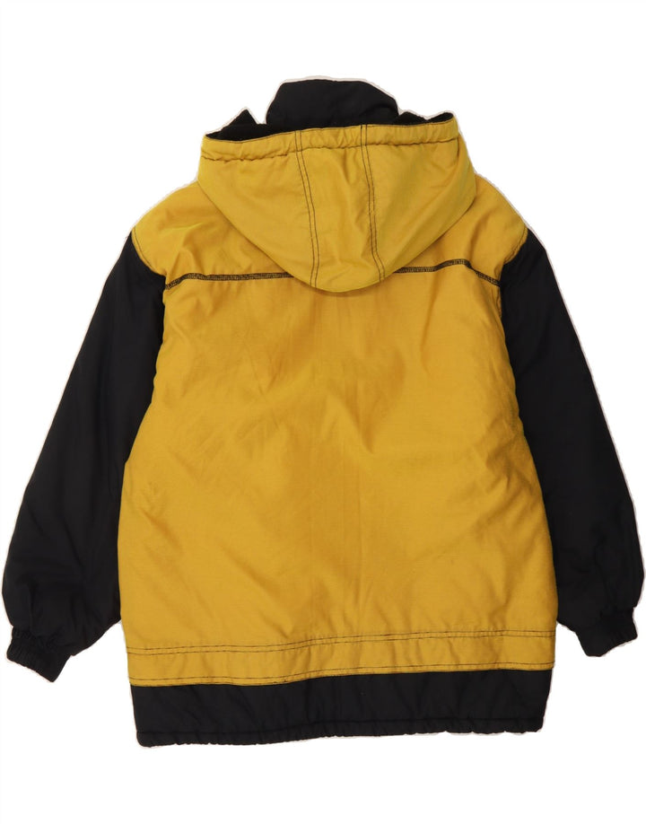 BRUGI Womens Hooded Windbreaker Jacket IT 44 Medium Orange Colourblock Vintage Brugi and Second-Hand Brugi from Messina Hembry 