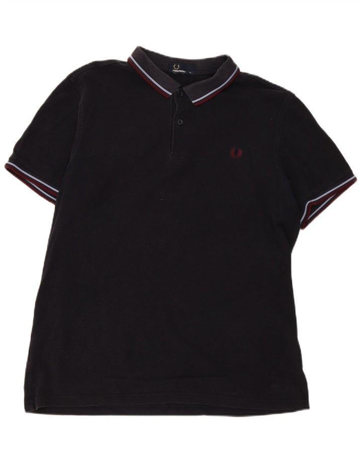 Мужская рубашка-поло Fred Perry XL темно-синяя в полоску