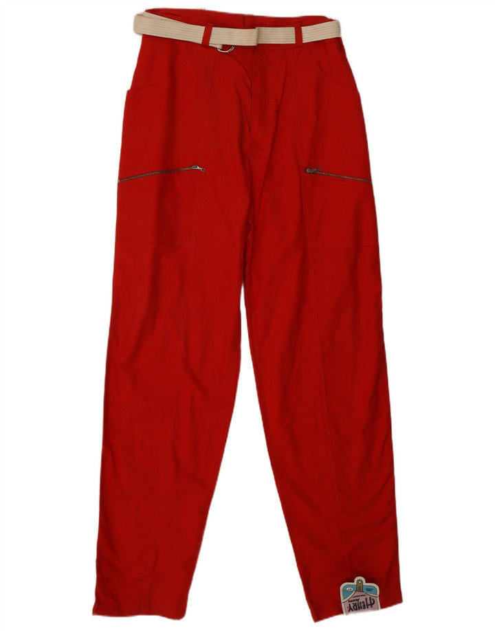 ВИНТАЖНЫЕ женские брюки карго с высокой талией IT 46, большие W28 L31, красный хлопок