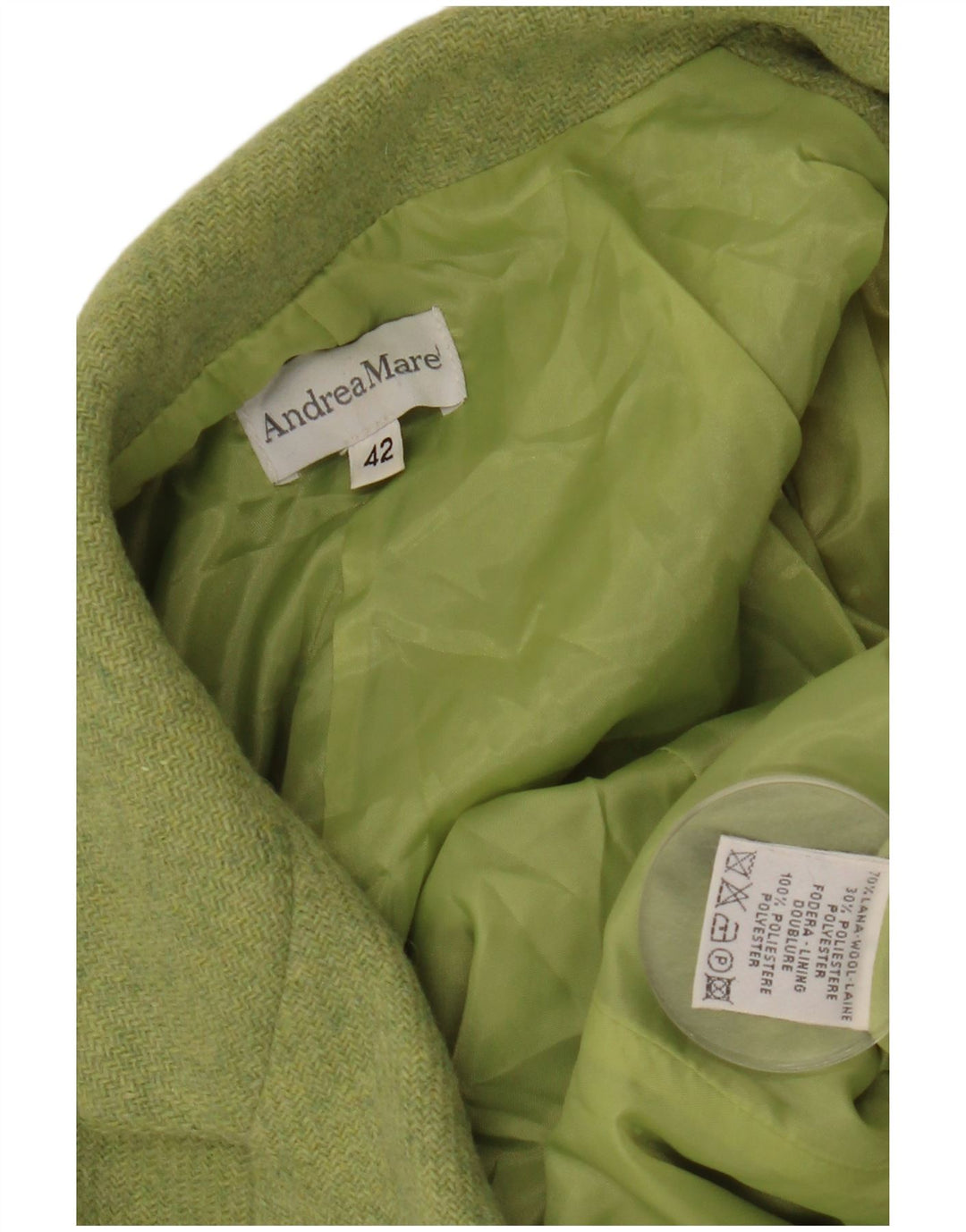 ANDREA MARE Женский пиджак на 3 пуговицах IT 42 Средний зеленый шерсть