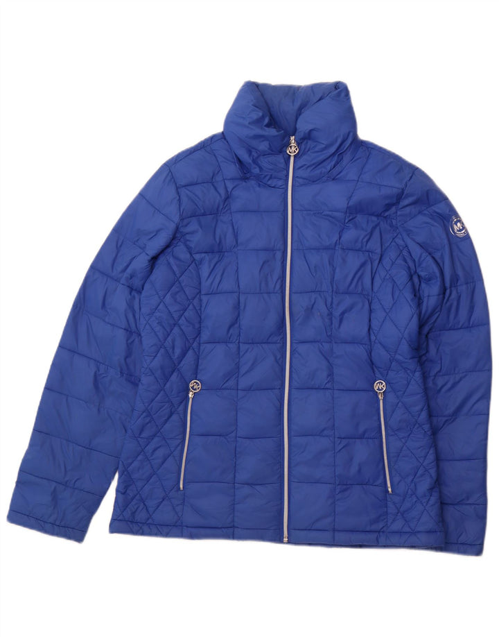 MICHAEL KORS Womens Padded Jacket UK 14 Medium Blue Nylon