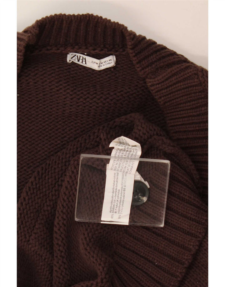 Мужской кардиган Zara, хлопковый свитер среднего коричневого цвета