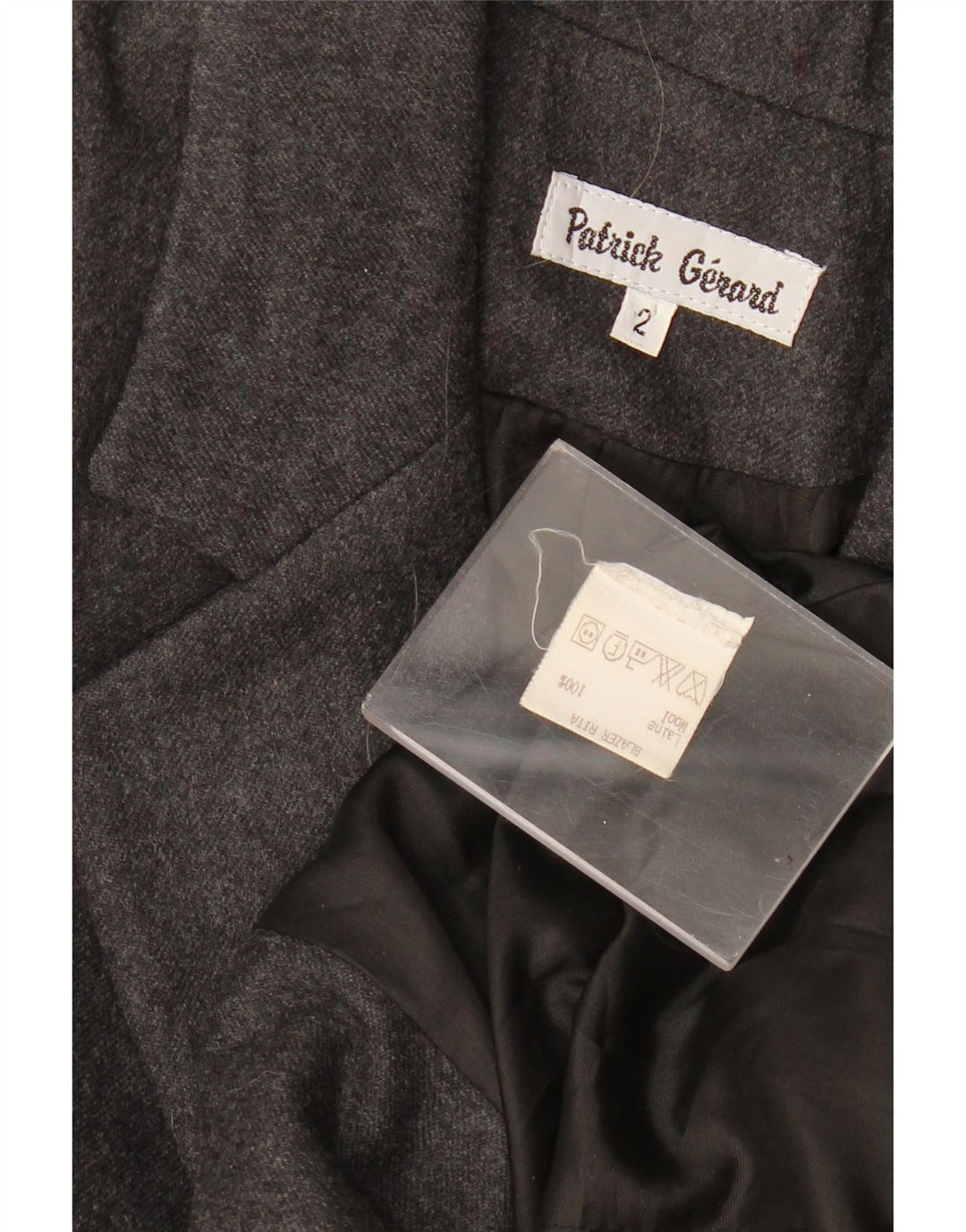 Винтажный женский удлиненный пиджак на 1 пуговице (США 2 XS), серая шерсть