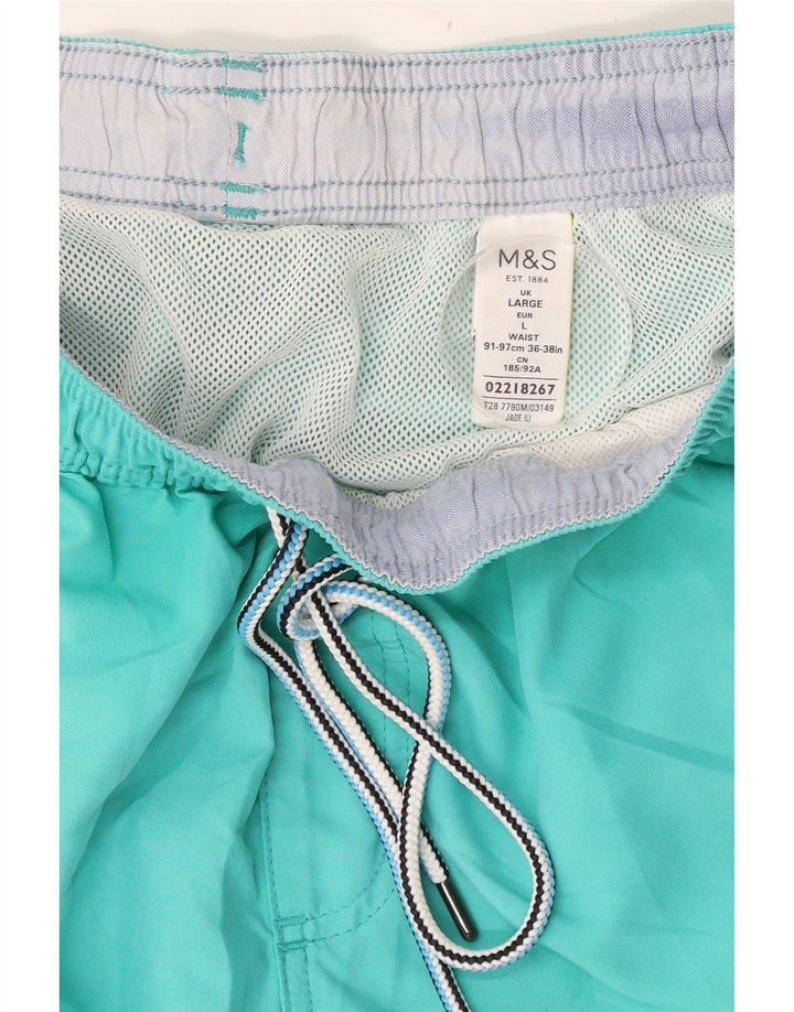 Мужские шорты для плавания Marks & Spencer, большие бирюзовые, хлопок