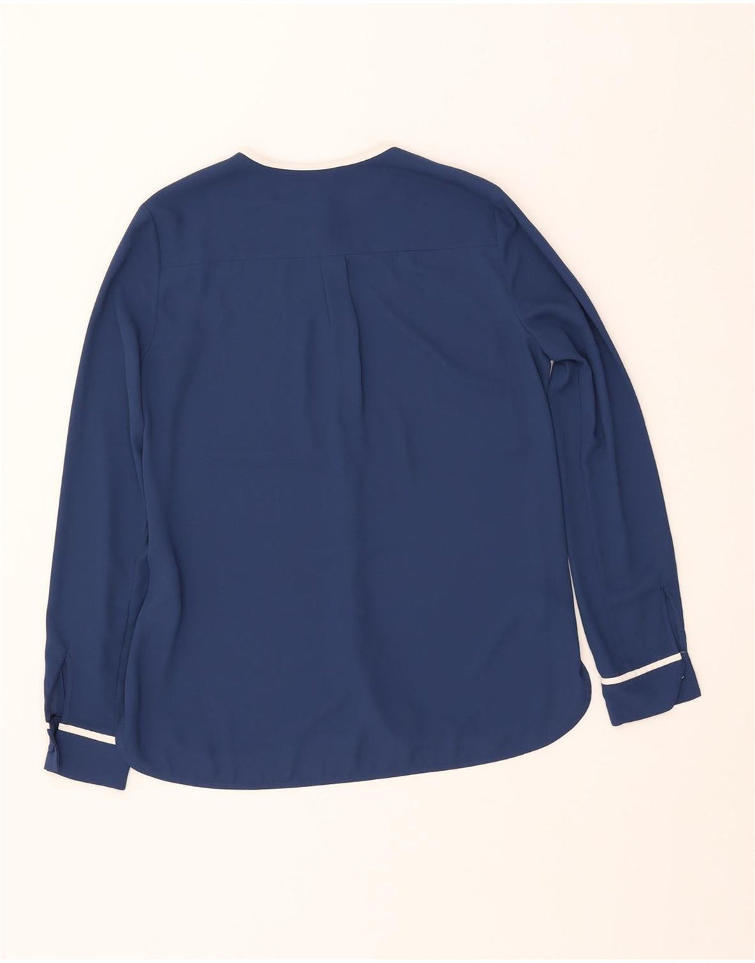 TOMMY HILFIGER Женская блузка свободного кроя, топ США 4, маленький размер, темно-синий, полиэстер