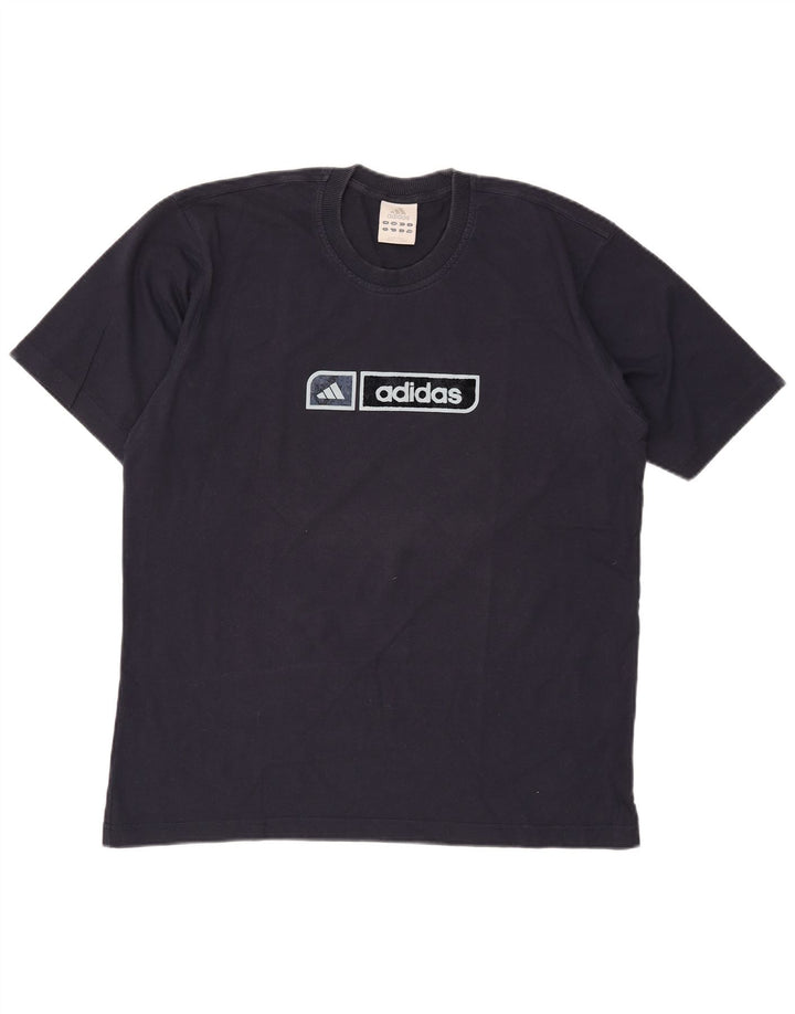 Мужская футболка Adidas с рисунком, большой темно-синий хлопок