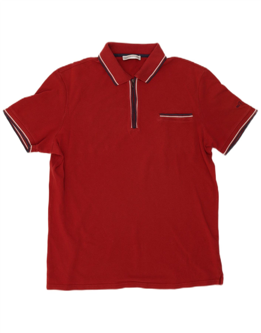Мужская рубашка-поло Trussardi 2XL в красную полоску