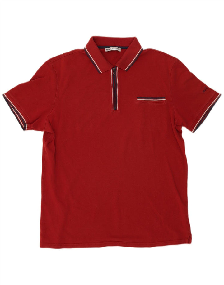 Мужская рубашка-поло Trussardi 2XL в красную полоску