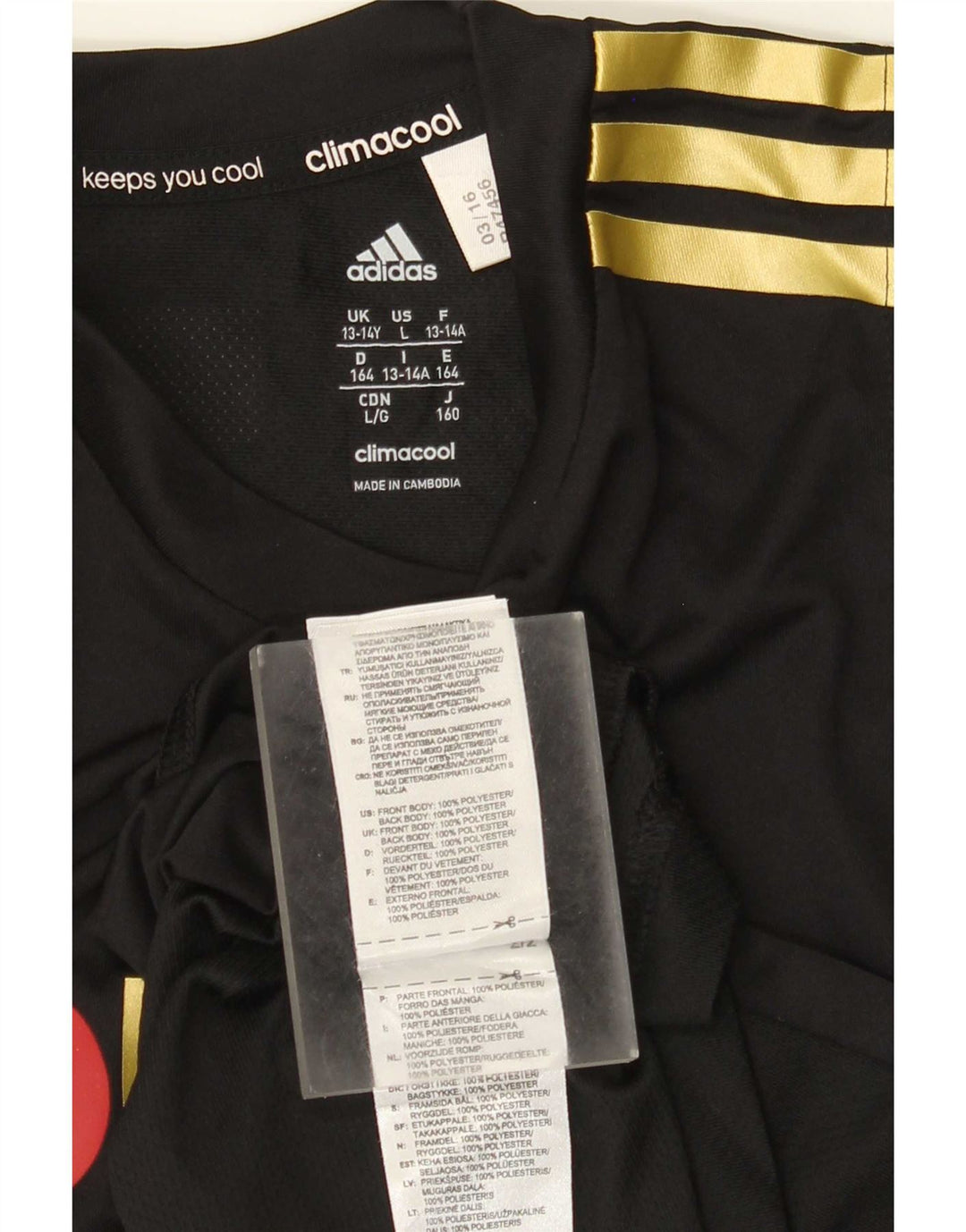 Майка Adidas Boys Canada с графическим рисунком 13-14 лет, черный полиэстер