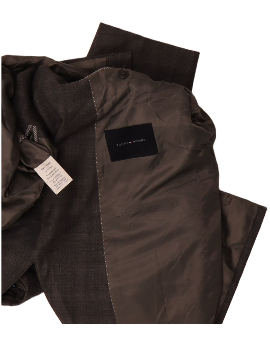 Мужской пиджак Tommy Hilfiger с 2 пуговицами, США 41, большой коричневый клетчатый шерстяной пиджак