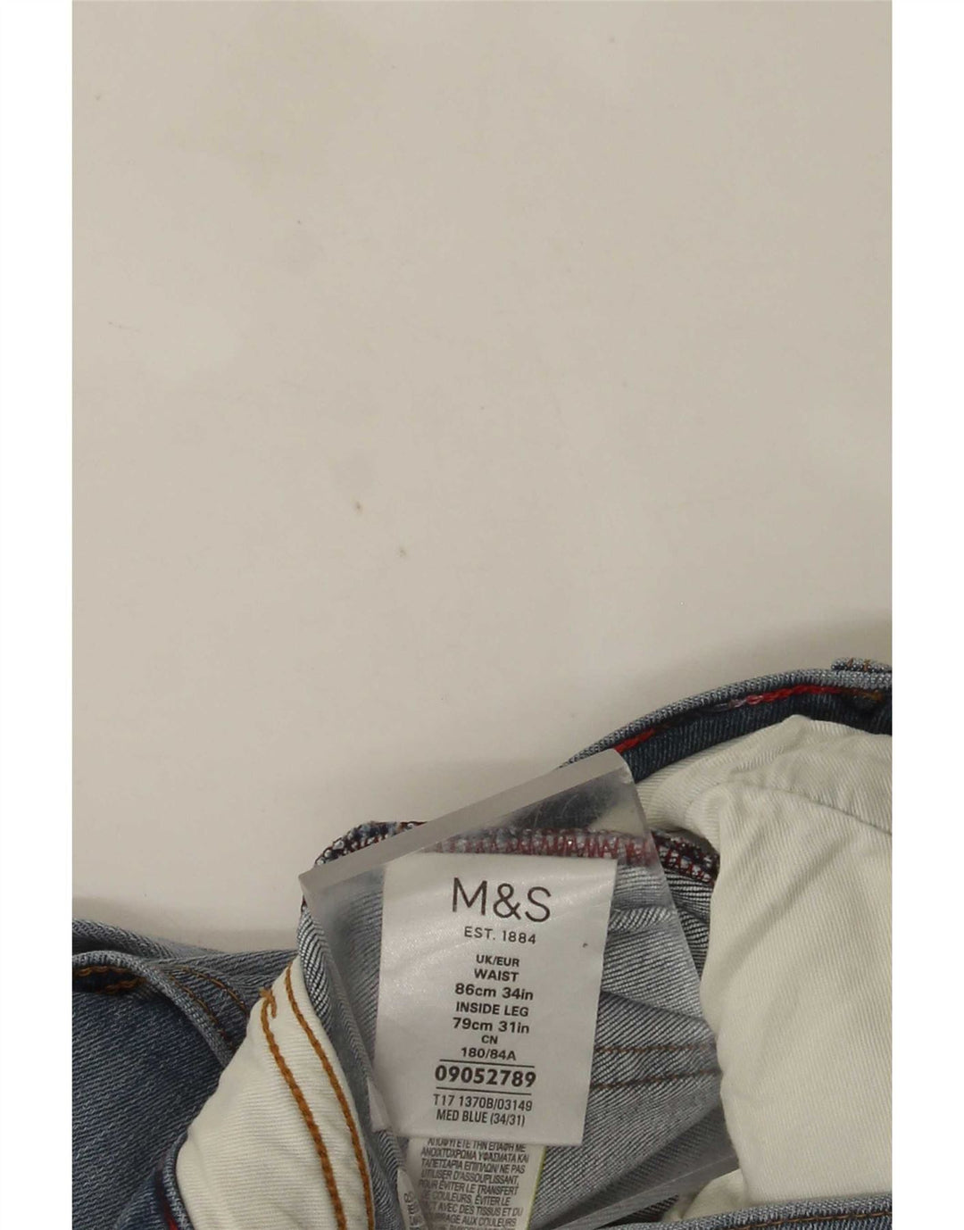 Мужские узкие джинсы Marks & Spencer W34 L31 синие, хлопок