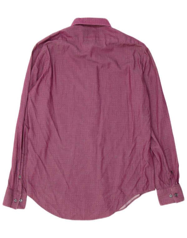 CALVIN KLEIN Mens Slim Fit Shirt Size 15 15 1/2 Medium Purple Spotted