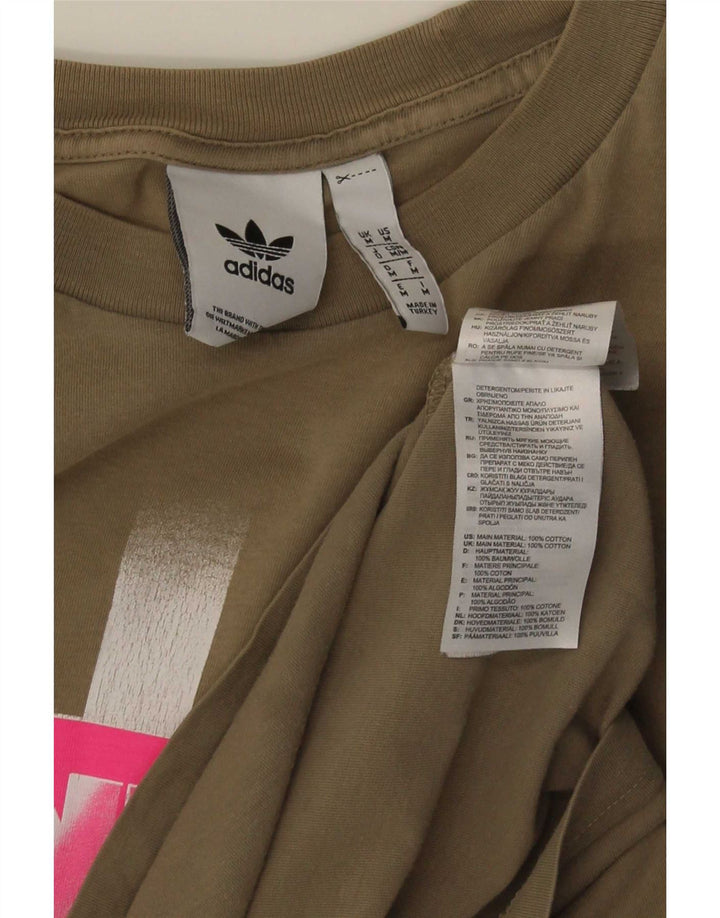 Мужская футболка Adidas с рисунком, средний цвет, хаки, хлопок