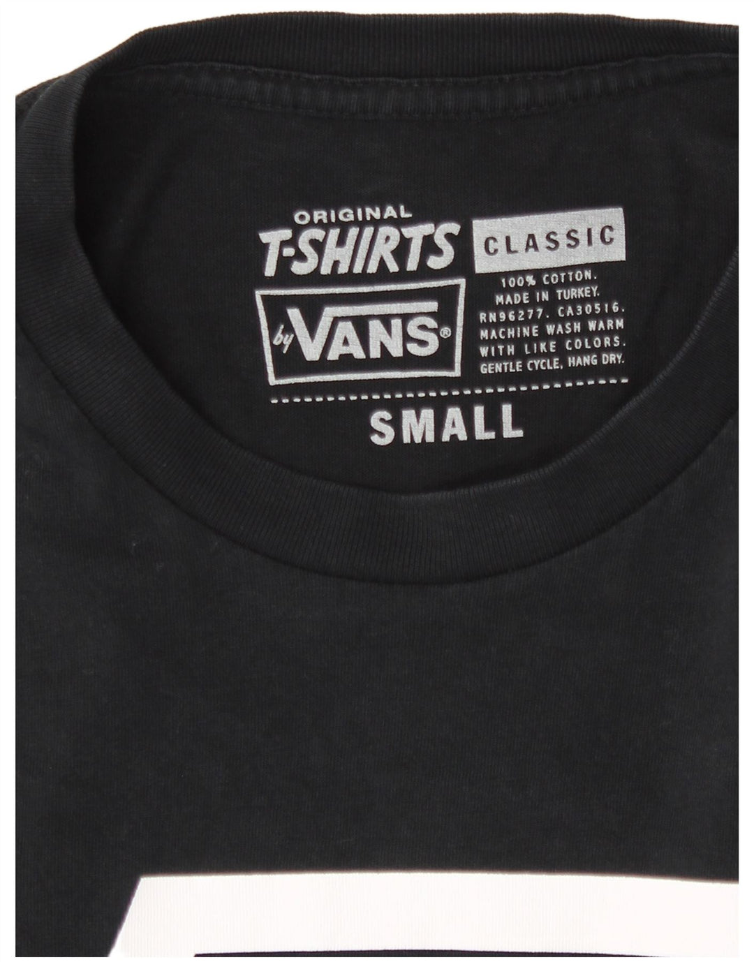 Мужская классическая футболка с рисунком Vans, маленький черный хлопковый топ