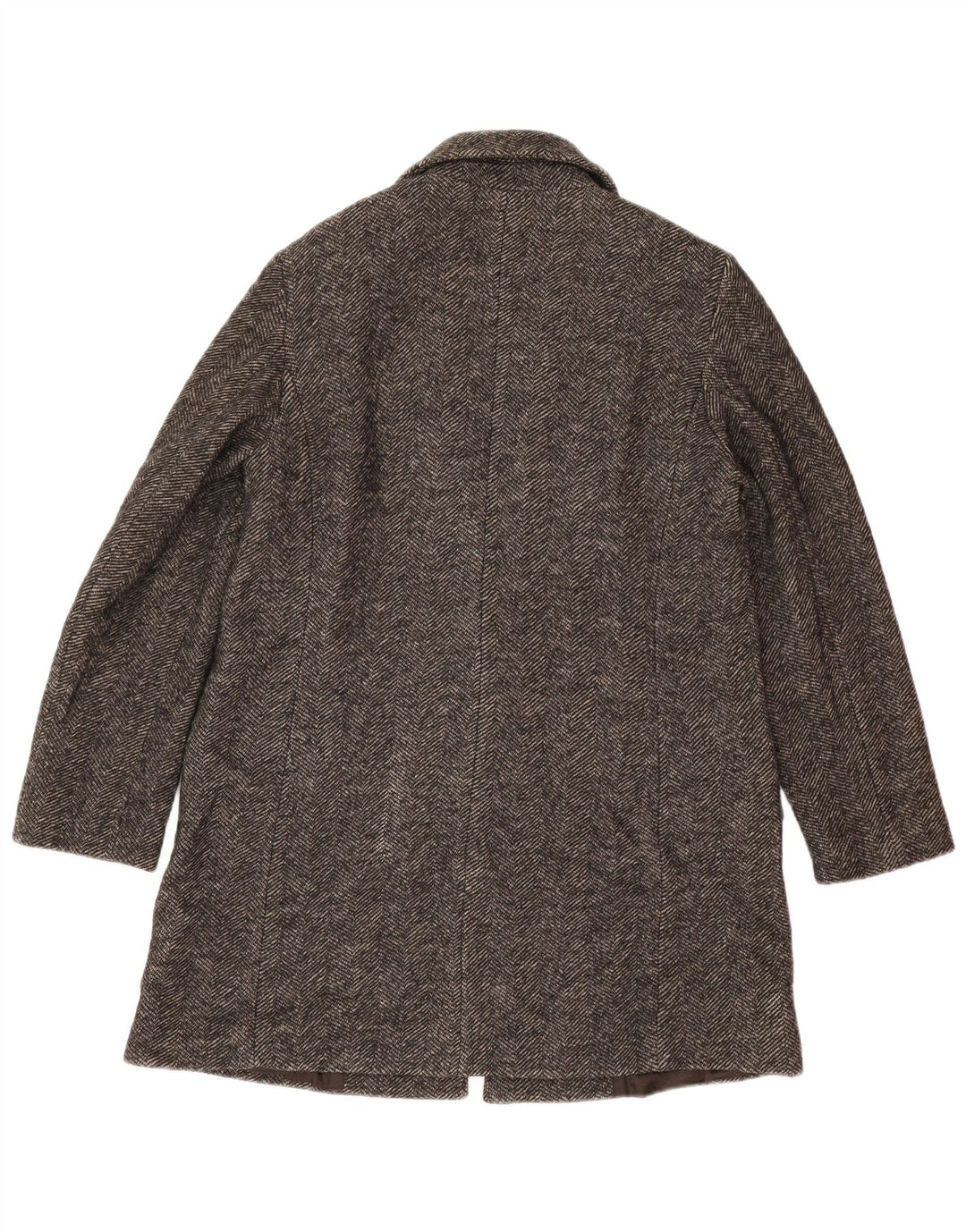 Женский пиджак на 1 пуговице Massimo Dutti UK 14, средний серый с узором «в елочку»