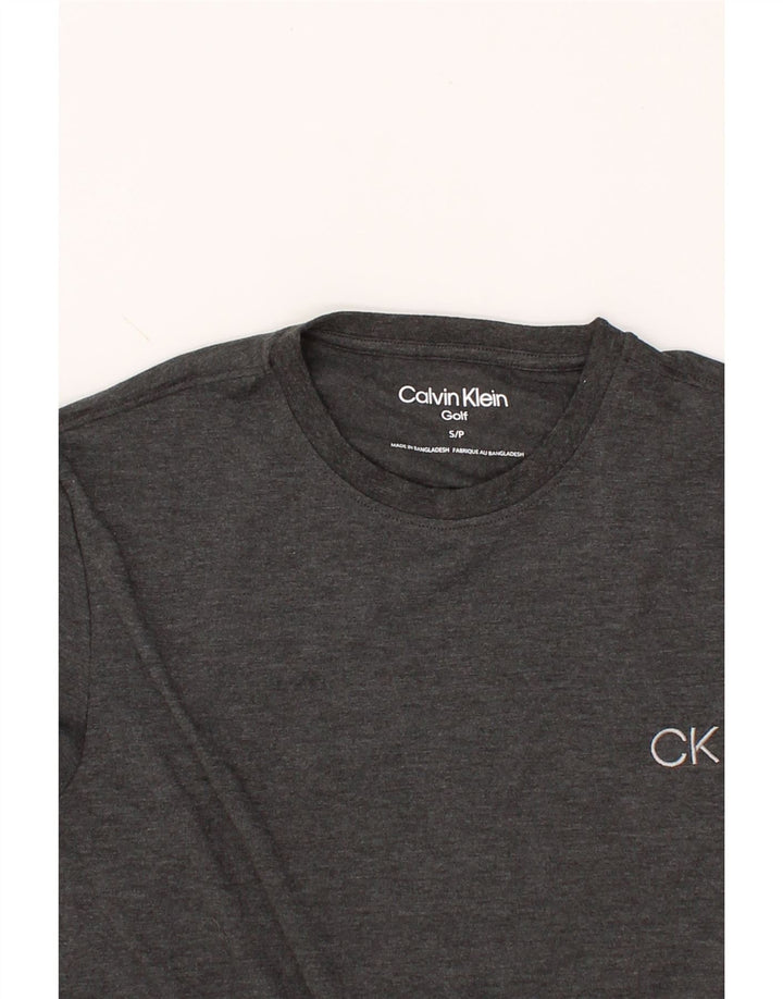 CALVIN KLEIN Mens T-Shirt Top Small Grey Polyester Vintage Calvin Klein and Second-Hand Calvin Klein from Messina Hembry 