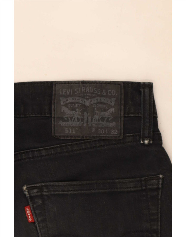 Мужские джинсовые шорты Levi's 511 W30, средний черный хлопок