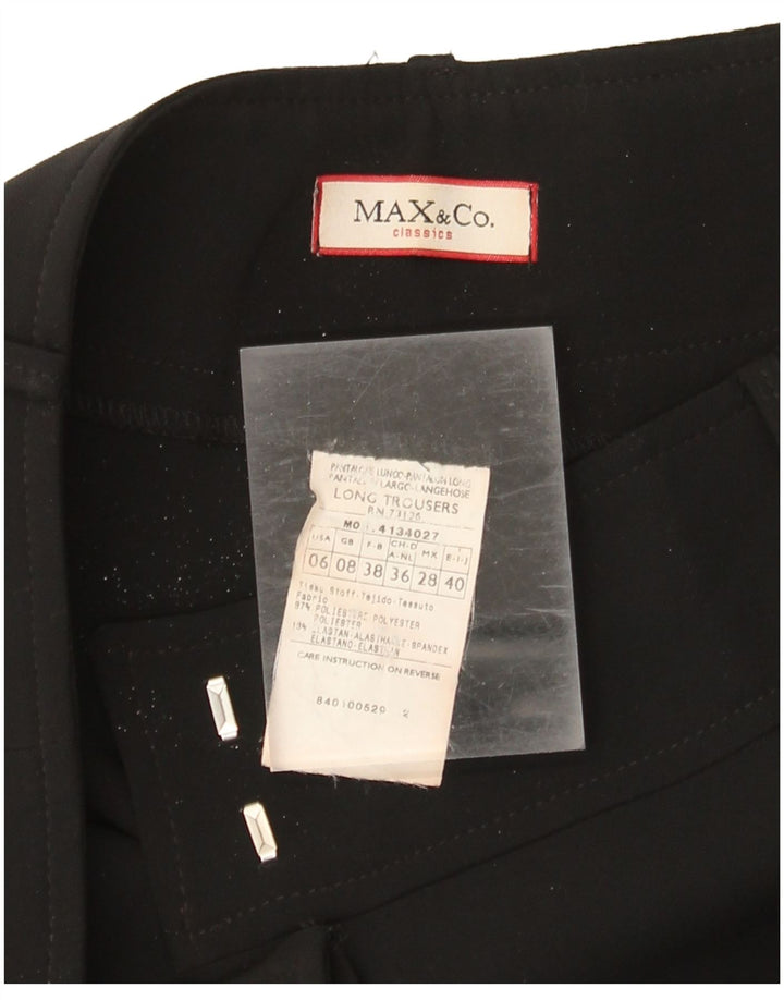 Женские костюмные брюки Max & Co. Bootcut UK 8, маленькие W30 L31, черный полиэстер