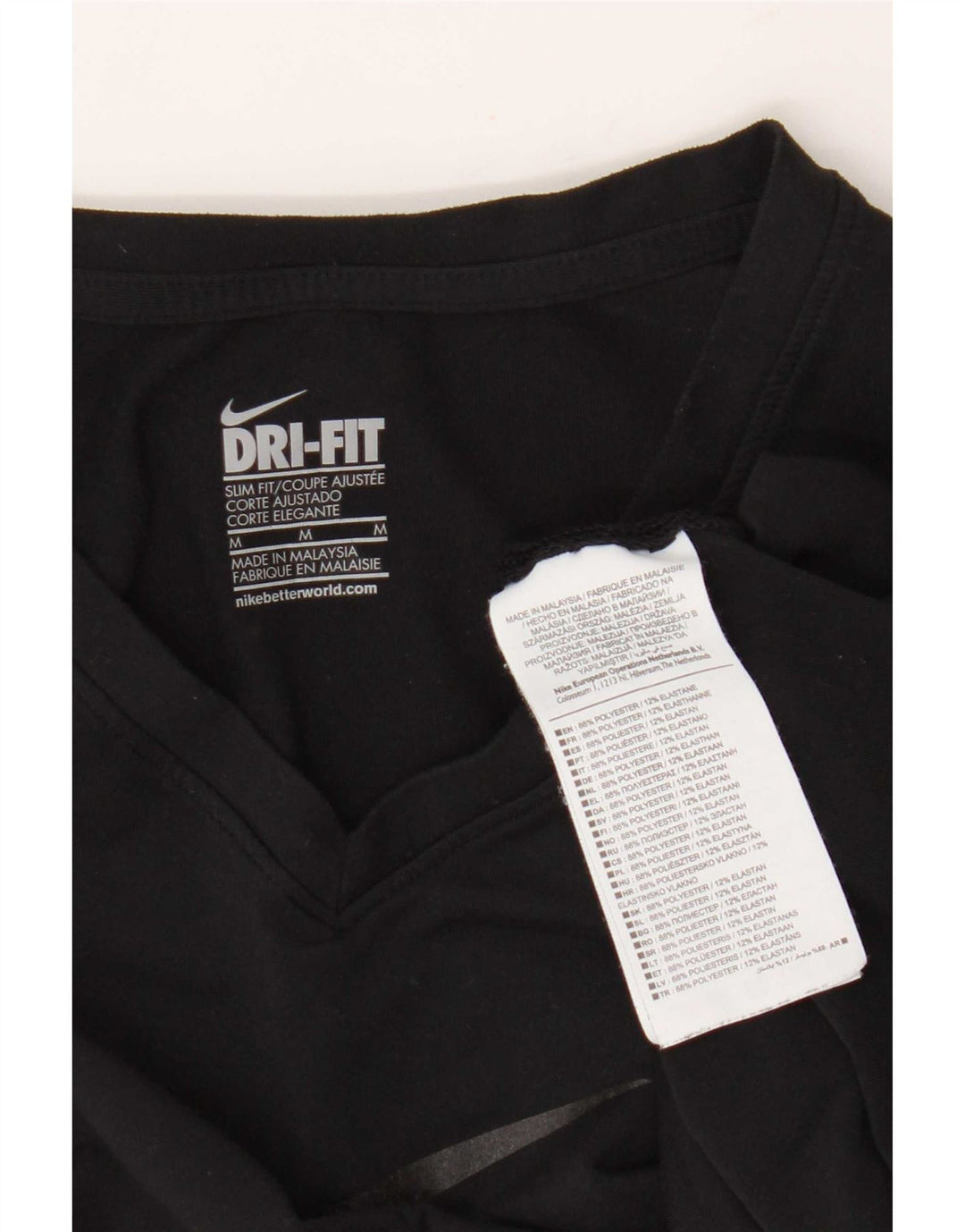 Женская футболка Nike Dri Fit Slim с графическим рисунком Top UK 12, средний черный полиэстер