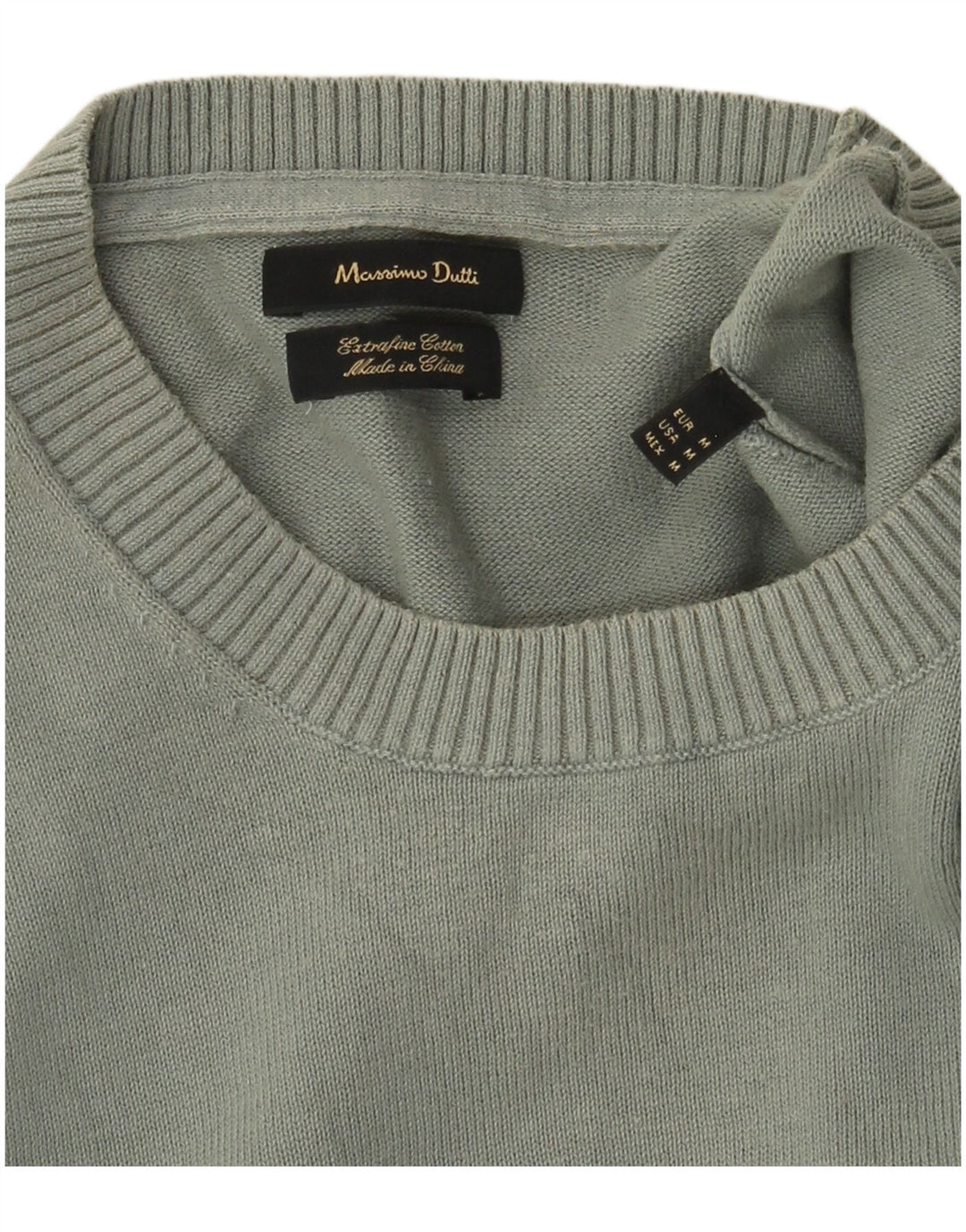 Мужской джемпер с круглым вырезом Massimo Dutti, средний зеленый