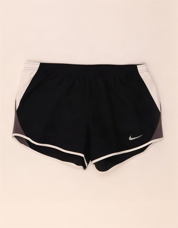 Женские спортивные шорты Nike Dri Fit UK 14, средний черный, полиэстер с цветными блоками