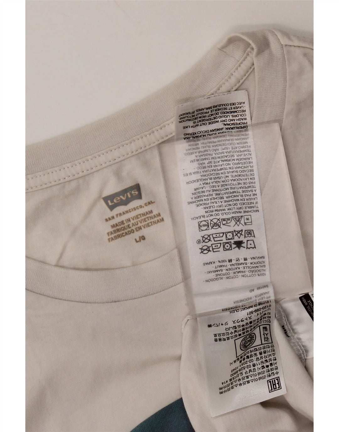 Мужская футболка с рисунком LEVI'S, большой хлопковый топ белого цвета