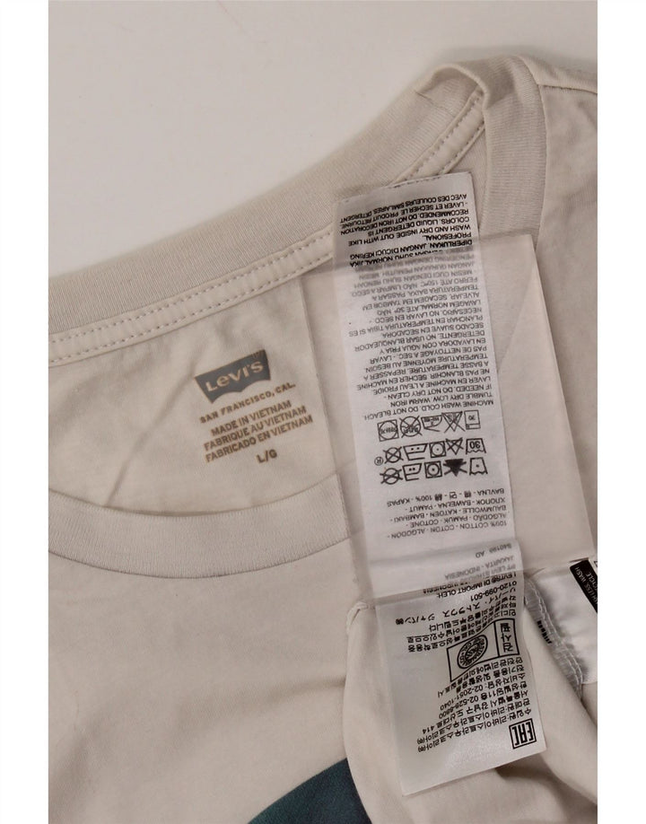 Мужская футболка с рисунком LEVI'S, большой хлопковый топ белого цвета