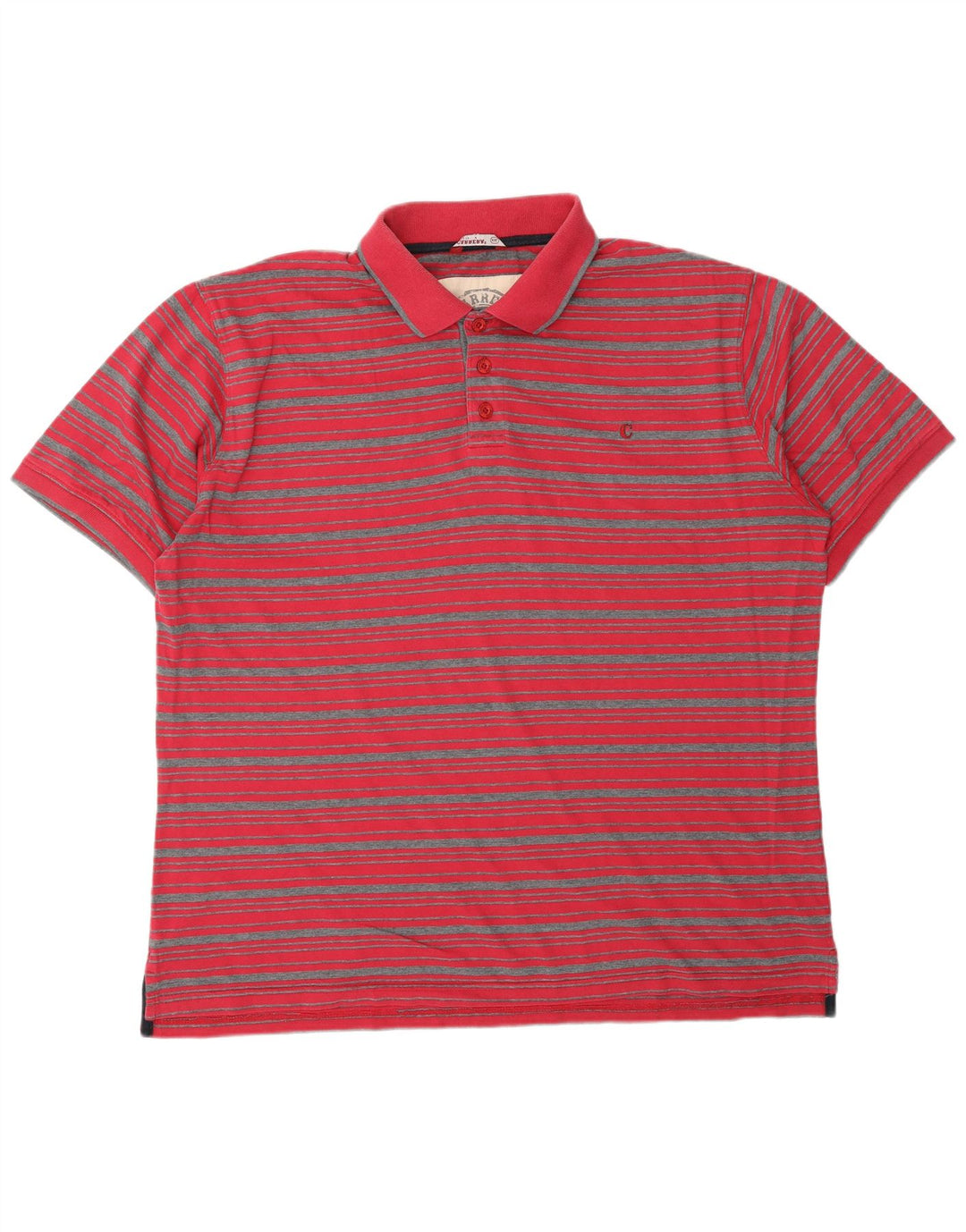 CARRERA Mens Polo Shirt 2XL Red Striped Cotton