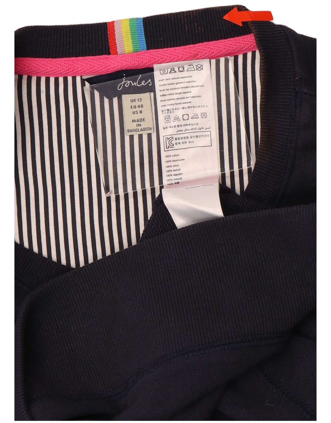 Женский свитер оверсайз JOULES UK 12, средний темно-синий, хлопок