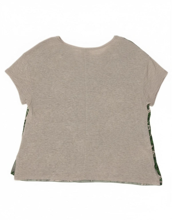 Женская футболка Zara Top XL из лиоцелла зеленого цвета с цветочным принтом