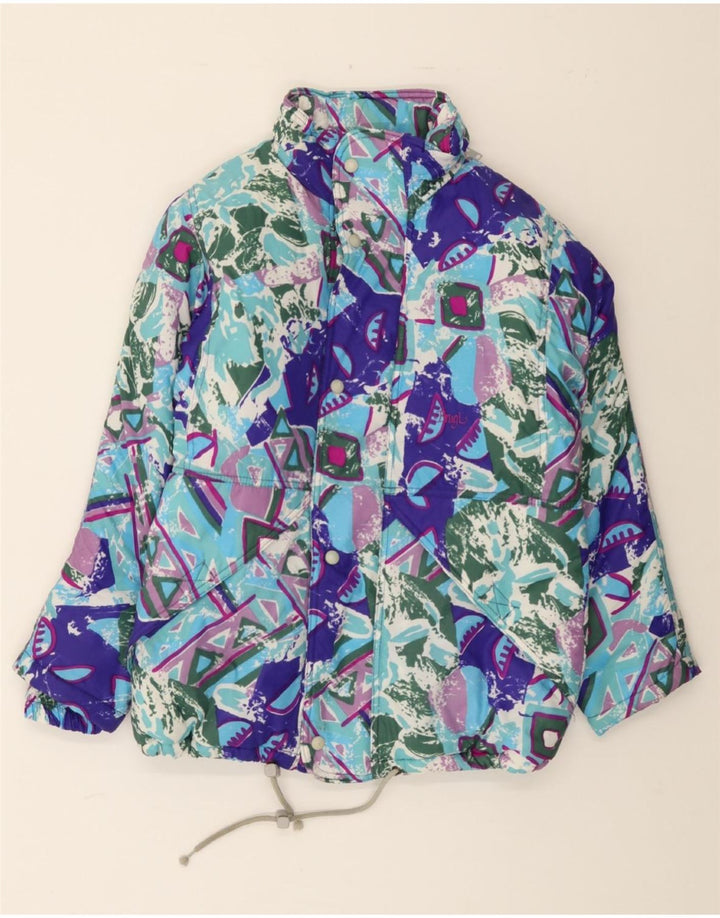 BRUGI Girls Abstract Pattern Windbreaker Jacket 15-16 Years Blue Geometric Vintage Brugi and Second-Hand Brugi from Messina Hembry 