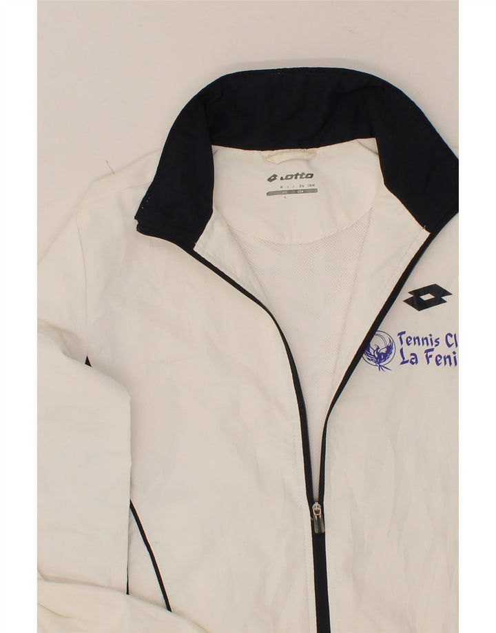 LOTTO Womens Tracksuit Top Jacket UK 14 Large White Colourblock Vintage Lotto and Second-Hand Lotto from Messina Hembry 