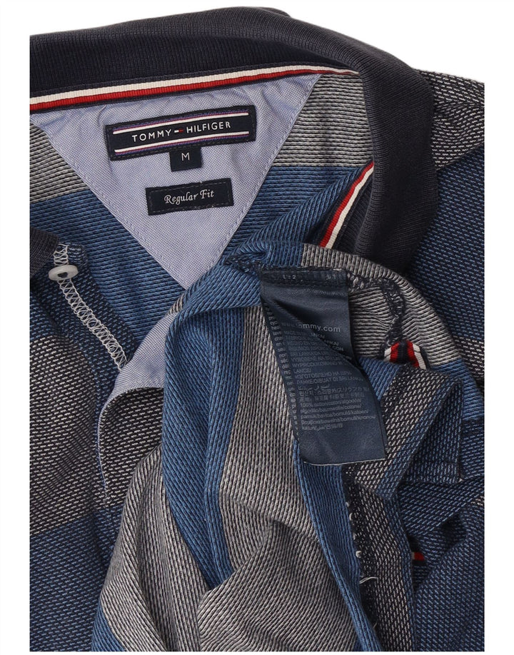 Мужская рубашка-поло обычного кроя Tommy Hilfiger, хлопковая синяя полоска среднего размера