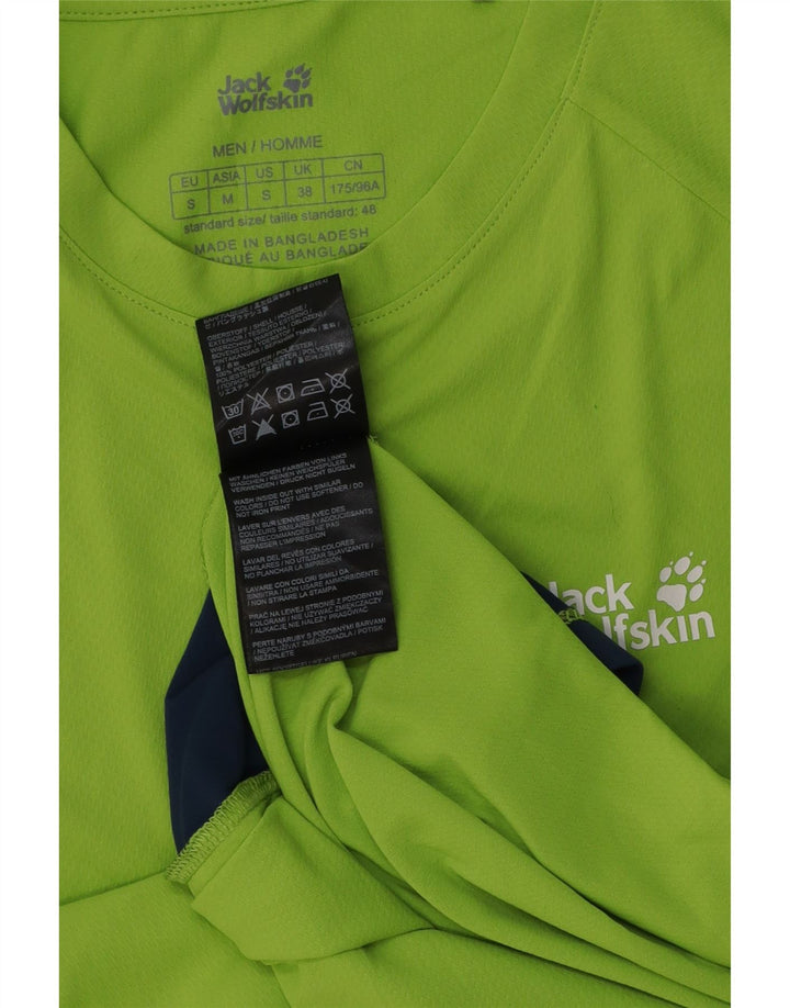 Мужская футболка Jack Wolfskin, маленький зеленый цвет, полиэстер с цветными блоками