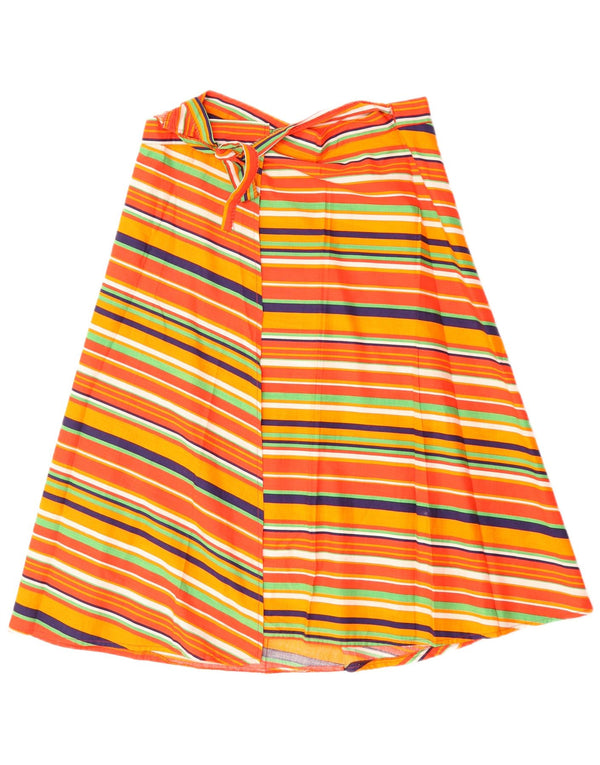 ВИНТАЖНАЯ женская юбка с запахом W32, хлопок, большая разноцветная полоска