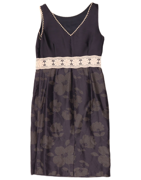 Женское платье-футляр Fenn Wright Manson UK 10, маленькое темно-синее с цветочным принтом