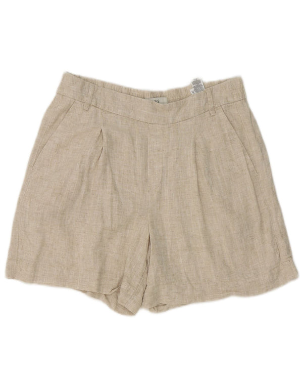 Женские шорты чинос Marks & Spencer UK 12 Medium W32 Бежевые льняные