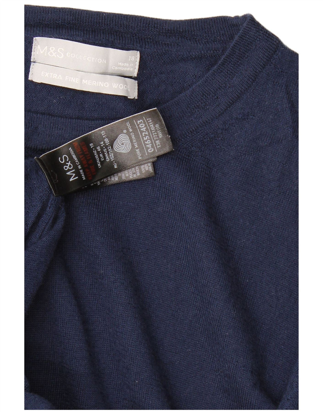 Женский джемпер с вырезом «лодочка» MARKS & SPENCER UK 18 XL, темно-синий