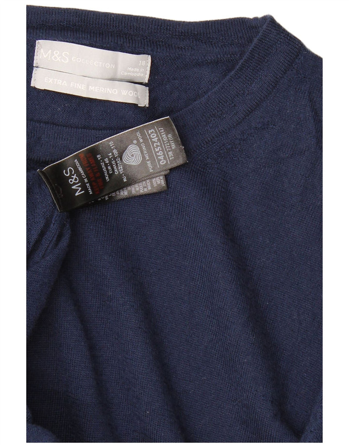 Женский джемпер с вырезом «лодочка» MARKS & SPENCER UK 18 XL, темно-синий