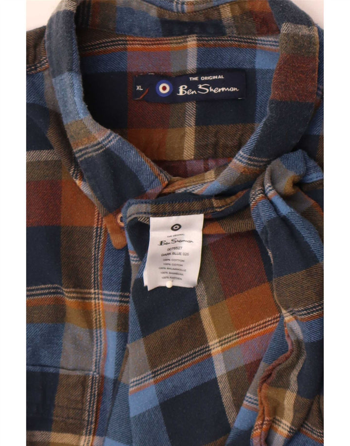 Мужская фланелевая рубашка Ben Sherman XL в разноцветную клетку, хлопок