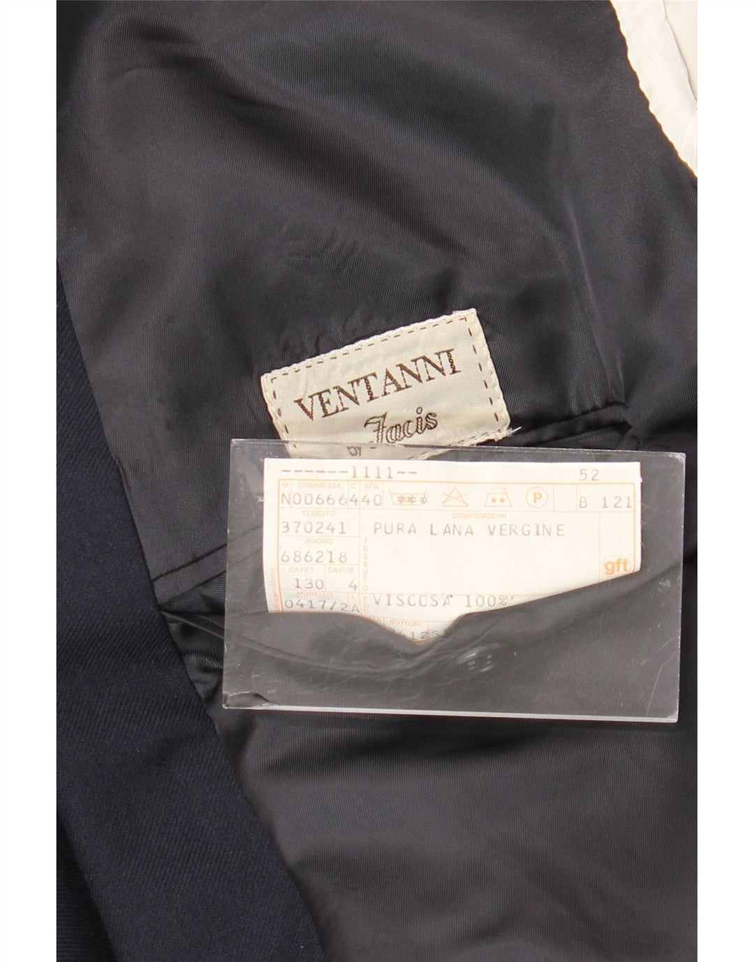 FACIS Мужской двубортный пиджак IT 52 XL Темно-синий из натуральной шерсти