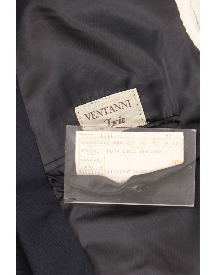 FACIS Мужской двубортный пиджак IT 52 XL Темно-синий из натуральной шерсти