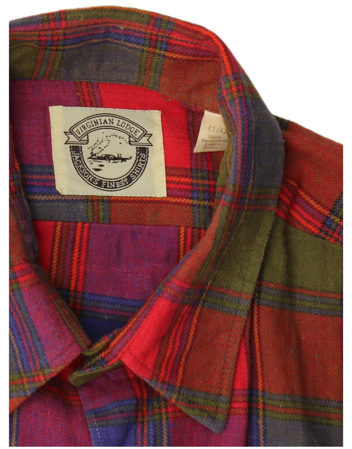 Мужская фланелевая рубашка VINTAGE, размер 41/42, большой хлопок в разноцветную клетку