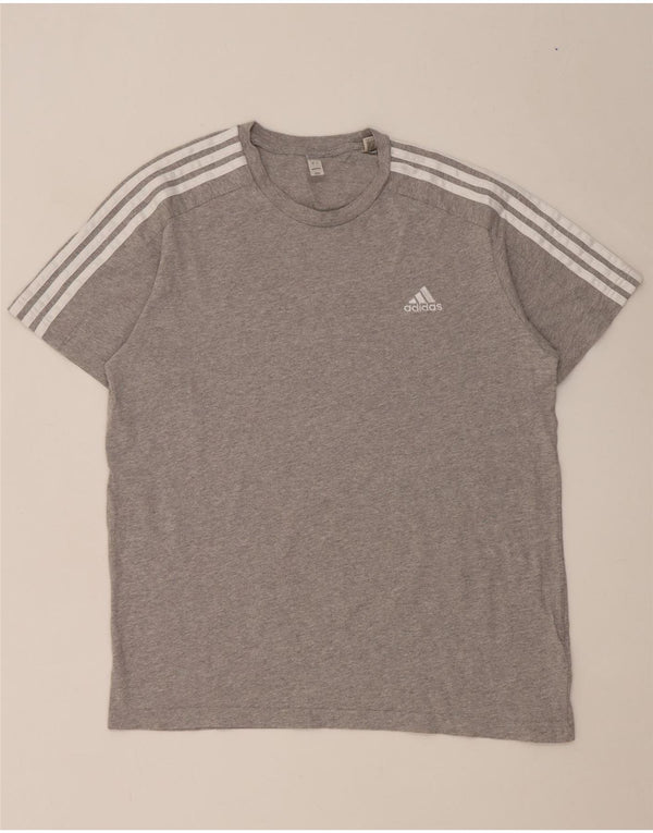 Мужская футболка Adidas Top большого размера из хлопка с крапинками серого цвета