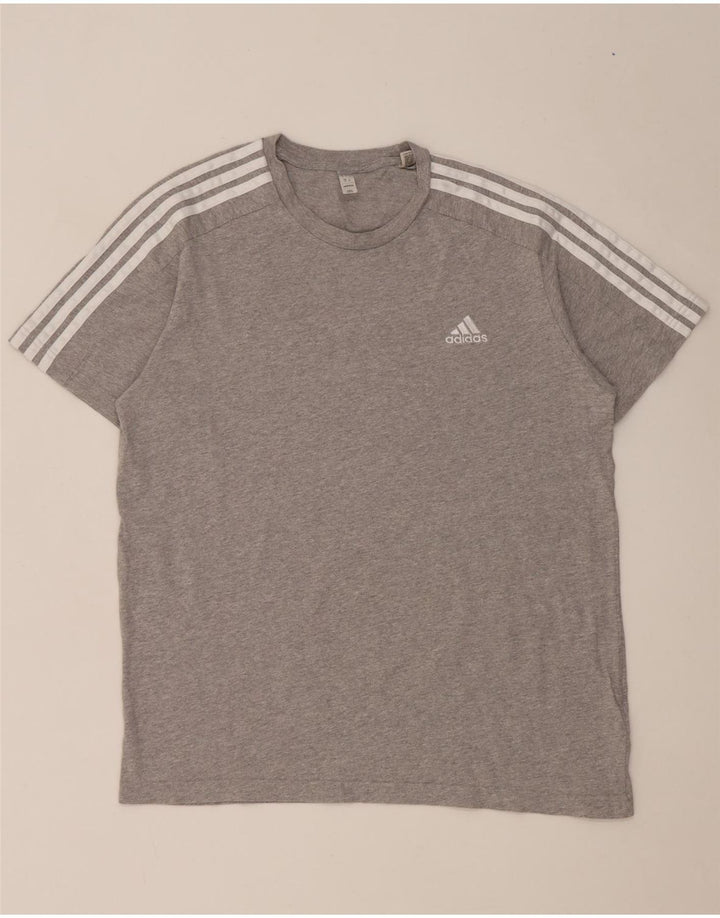 Мужская футболка Adidas Top большого размера из хлопка с крапинками серого цвета