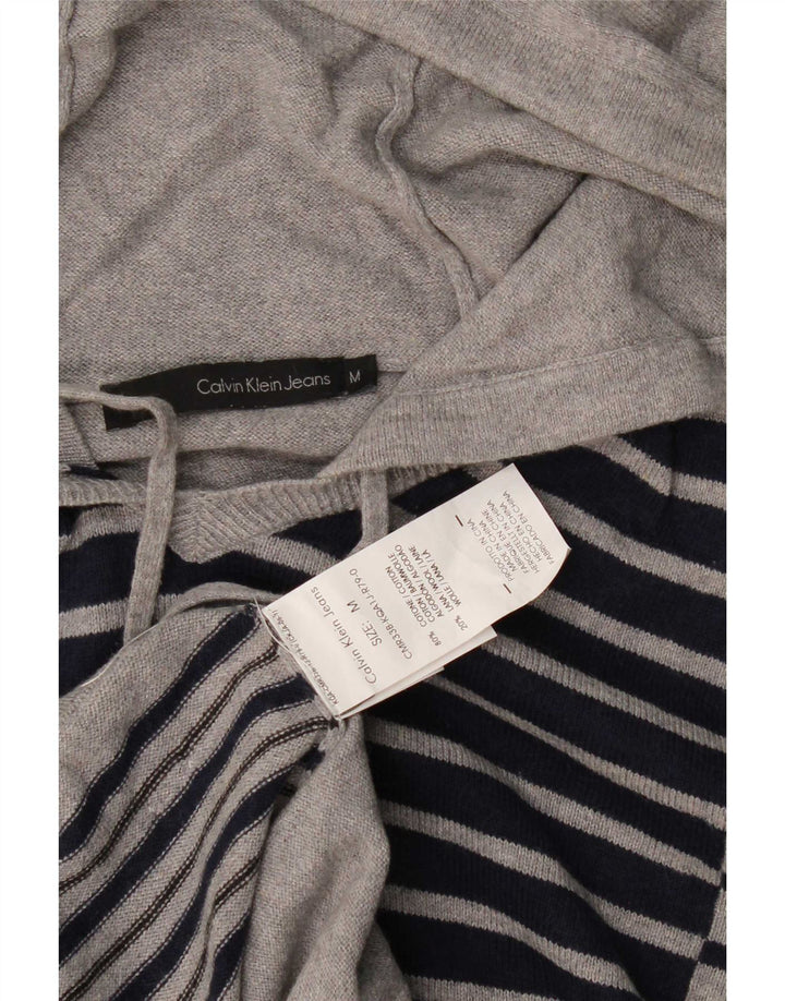 Мужской джемпер с капюшоном Calvin Klein Jeans среднего серого цвета с цветными блоками