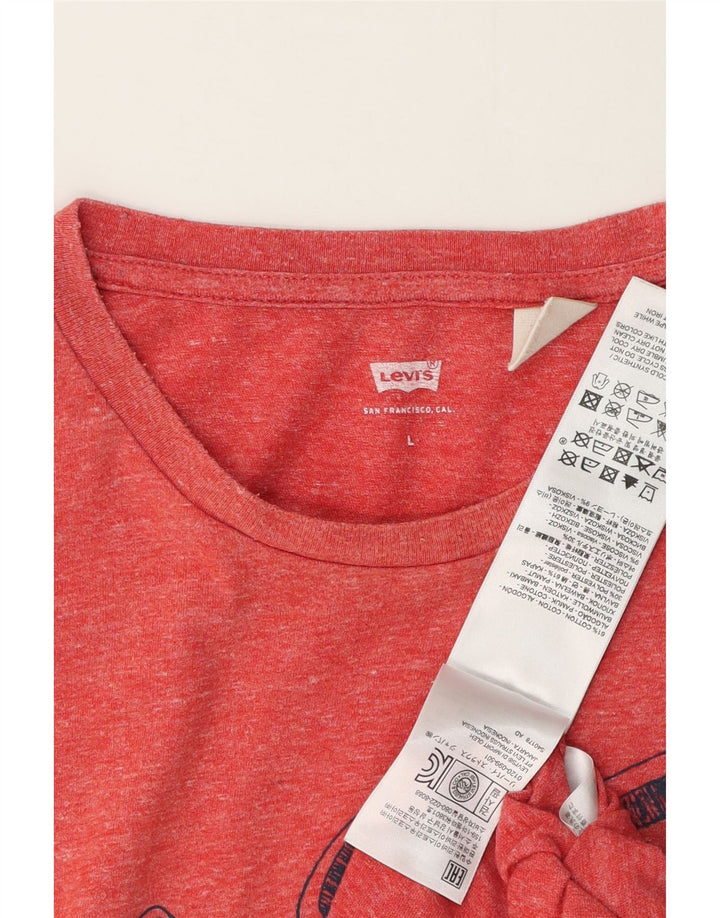 Мужская футболка с рисунком Levi's, большой красный хлопок с крапинками