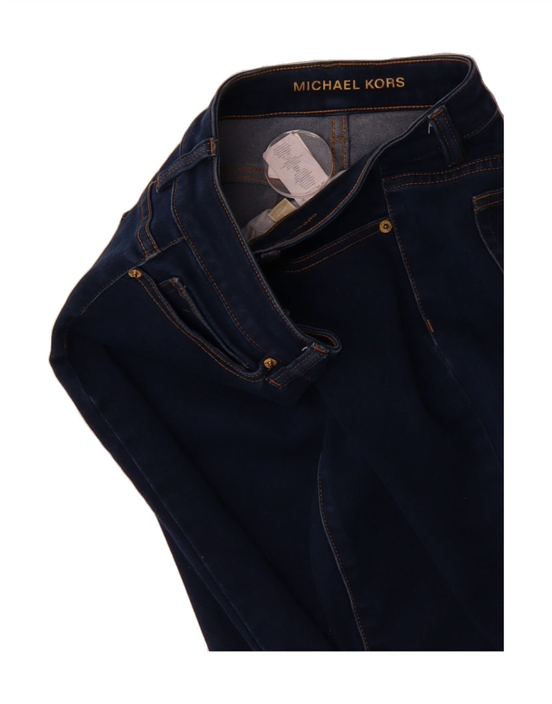 MICHAEL KORS Womens Slim Jeans US 4 Small W32 L29 Navy Blue Polyester Vintage Michael Kors and Second-Hand Michael Kors from Messina Hembry 