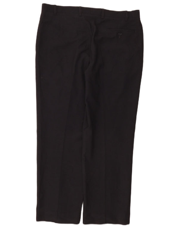 Мужские прямые костюмные брюки Marks & Spencer W36 L29 темно-синие