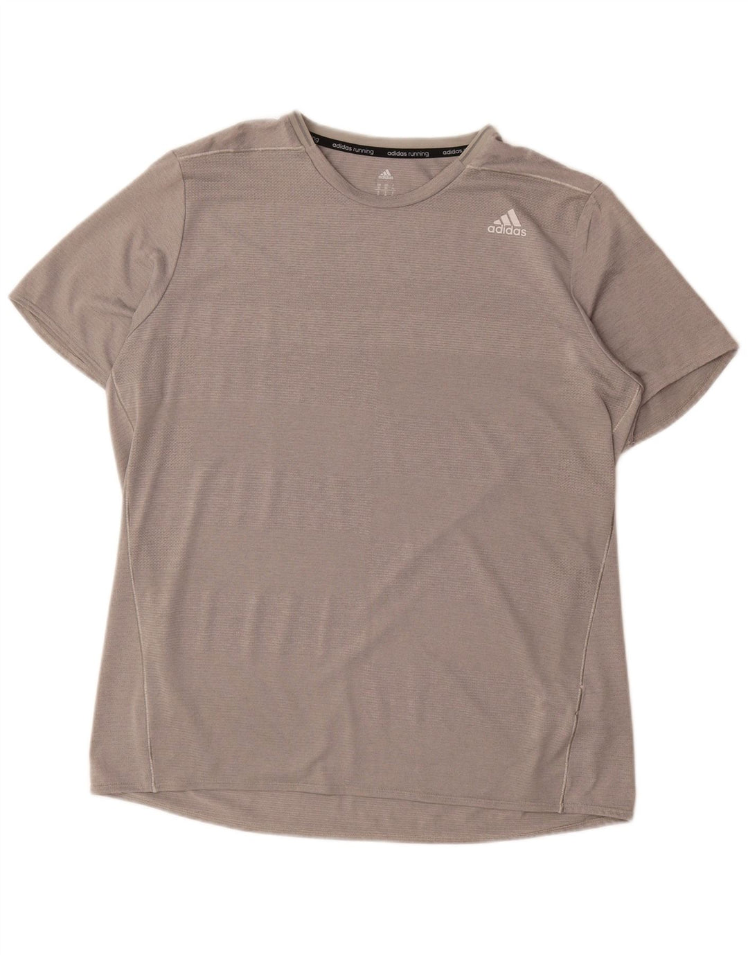 Adidas Мужская футболка для бега Top XL Серая полосатая полиэстер